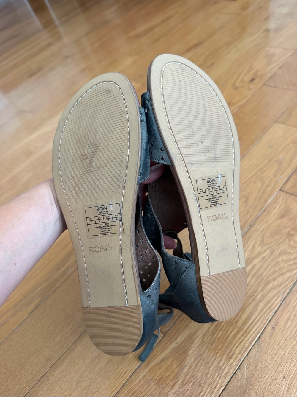 Roan by Bed Stu Kit Leather Sandals Size 7 Bosco Grey - Picture 8 of 12